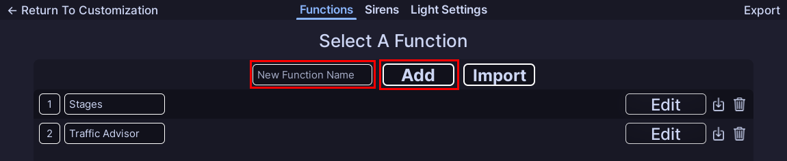 Creating a new function